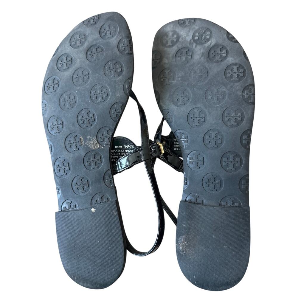 Tory Burch Ali Black Logo Sandals 8.5 - Picture 7 of 10